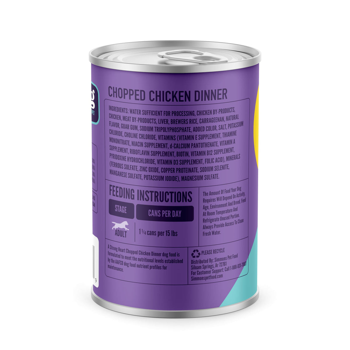 A Strong Heart Chopped Dog Food, Real Beef Dinner, 13.2oz Cans, 12pk