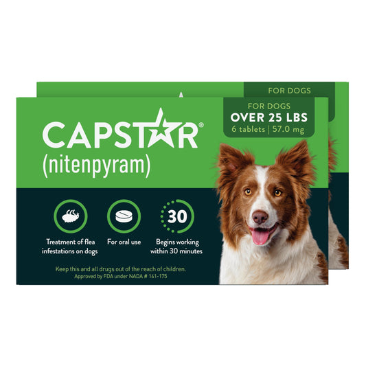 Capstar Oral Flea Tablets Dogs 25+ lbs, Nitenpyram, 6-Dose