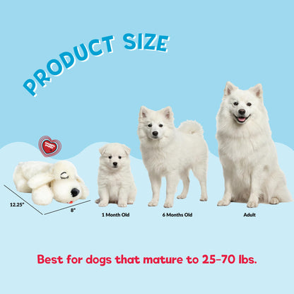 Snuggle Puppy Heartbeat Toy, Calming Comfort, Medium Breeds - Biscuit