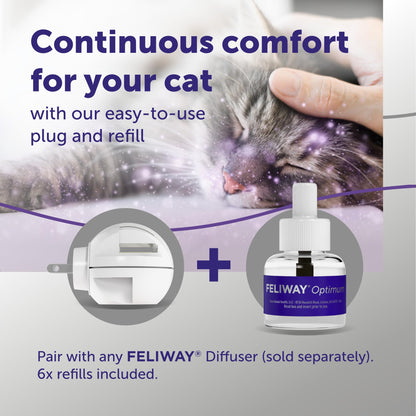 FELIWAY Optimum Cat Calming Pheromone Diffuser Refill - 3 Pack