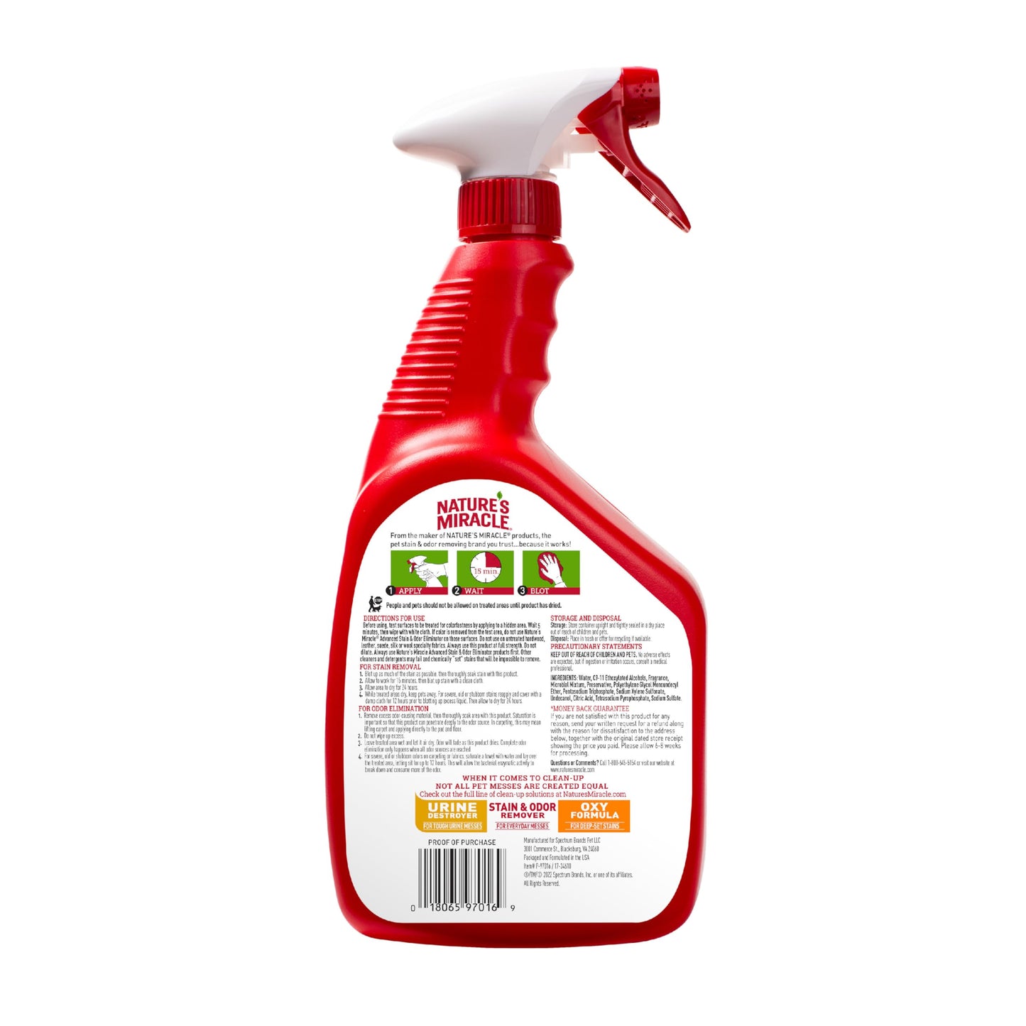 Nature’s Miracle Advanced Dog Stain & Odor Eliminator, Severe Mess, 32 oz