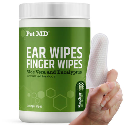 Pet MD Dog Ear Cleaning Wipes – Otic Cleanser for Dogs - 100 ct