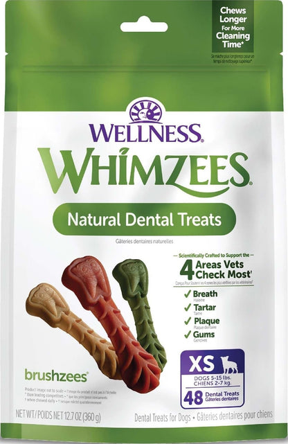 Wellness WHIMZEES Freshzees Natural Dog Dental Treat, Soft Chews, Freshens Breath, Extra-Small Size, 14.81 oz Bag, 56 Count