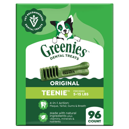 Greenies Teenie Original Natural Dental Dog Treats, Chicken, 43 Count