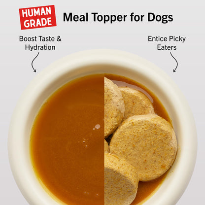 Stella & Chewy's Premium Cage-Free Chicken Bone Broth for Dogs - Joint & Gut Health Support Liquid Food Topper with Collagen & Turmeric, 16 Fl Oz Resealable Pouch