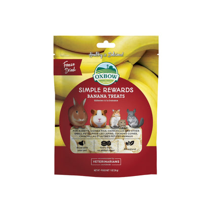 Oxbow Simple Rewards Guinea Pig & Rabbit Treats, Apple Banana, Baked, 3 oz