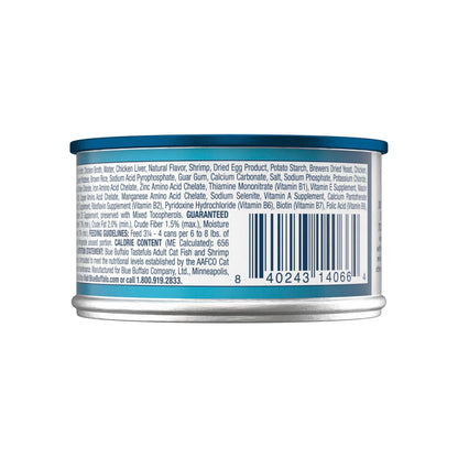 Blue Buffalo Tastefuls Wet Cat Food, Made with Natural Ingredients, Tuna and Chicken Flaked Entrées in Gravy, 3oz Cans, 4-Count Variety Pack Trial Size
