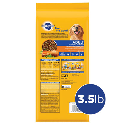 Pedigree Adult Complete Nutrition Dry Dog Food, Steak & Vegetable, 18 lb