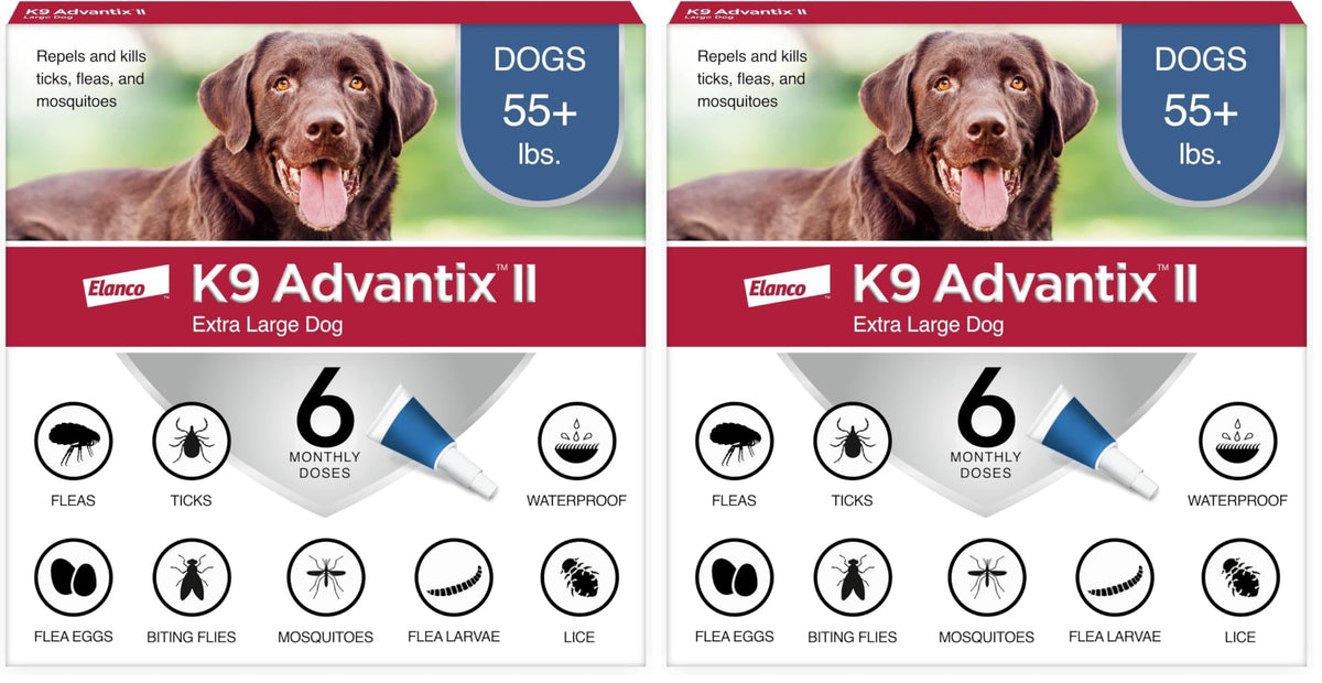 K9 Advantix II Flea & Tick Topical for Extra Large Dogs Over 55 lbs., 6ct