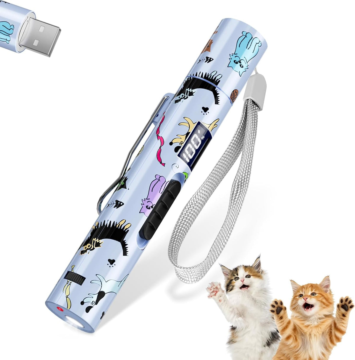 TBTeek Cat Toy, Rechargeable, Battery Screen, Cute Fun Creative Body