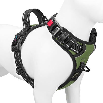 PHOEPET Reflective Dog Harness Large Breed Adjustable No Pull Vest