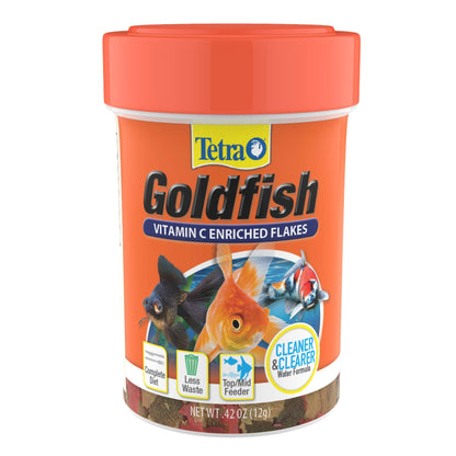 Tetra Goldfish Flakes, Nutritionally Balanced Diet For Aquarium Fish, Vitamin C Enriched Flakes, 0.42 oz