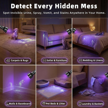 Vansky UV Light Stain Detector: 51 LED Black Light Finds Hidden Pet Urine