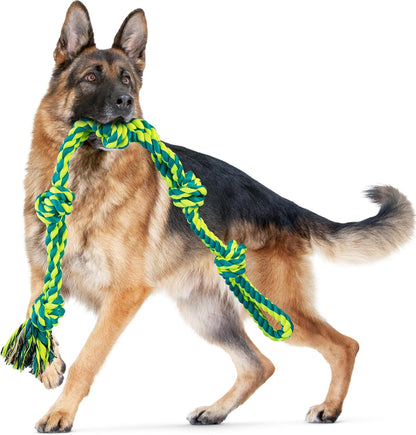 SHARLOVY Large Tough Chew Toys for Aggressive Chewers, 9 Pack Dog Rope Toys