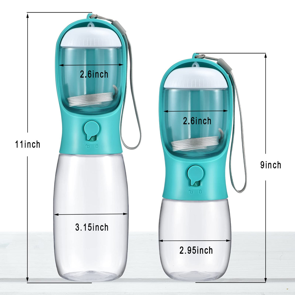 Cibaabo Dog Water Bottle Portable with Food Container & Filter for Travel