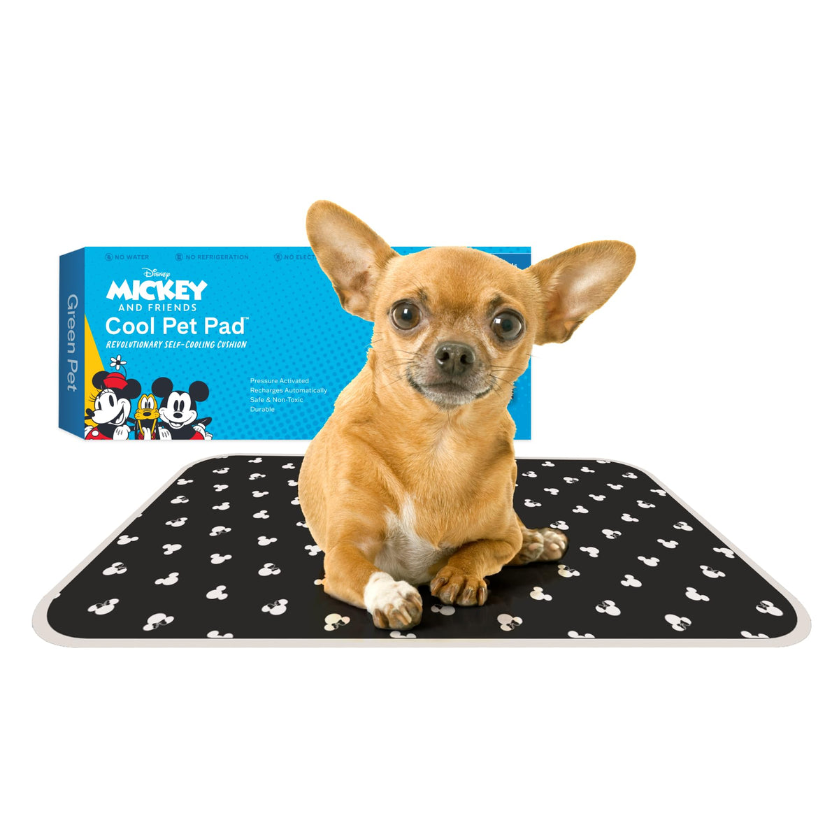 The Green Pet Shop Cool Pet Pad - Medium, Sage Grey - Self-Cooling, Pressure Activated Mat for Dogs & Cats from 21-45 lbs - Non-Toxic Gel, No Water Needed