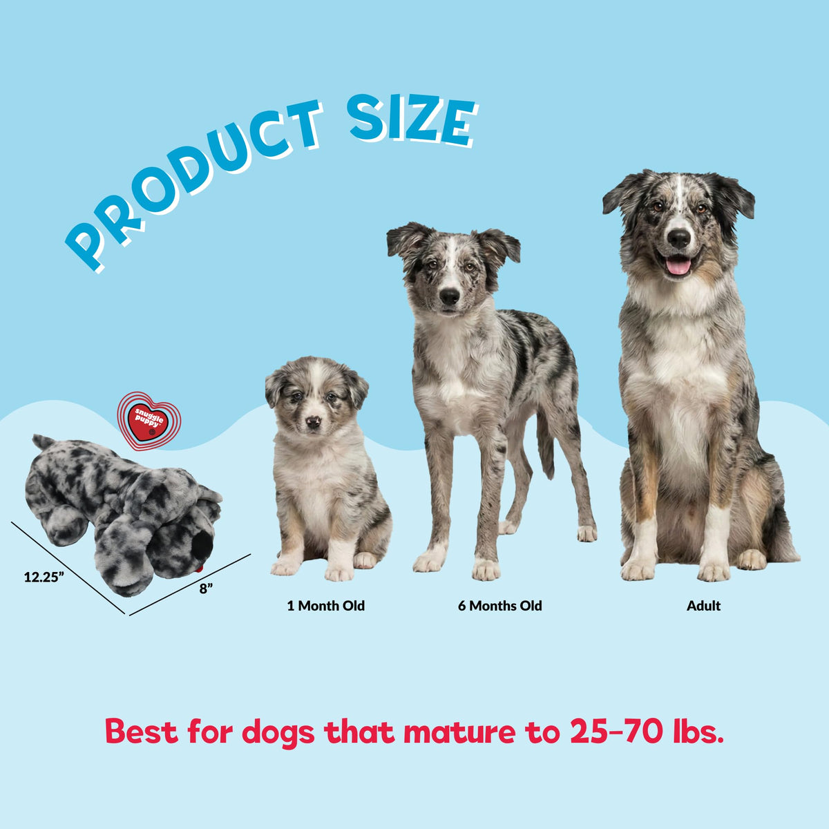 Snuggle Puppy Heartbeat Toy, Calming Comfort, Medium Breeds - Biscuit