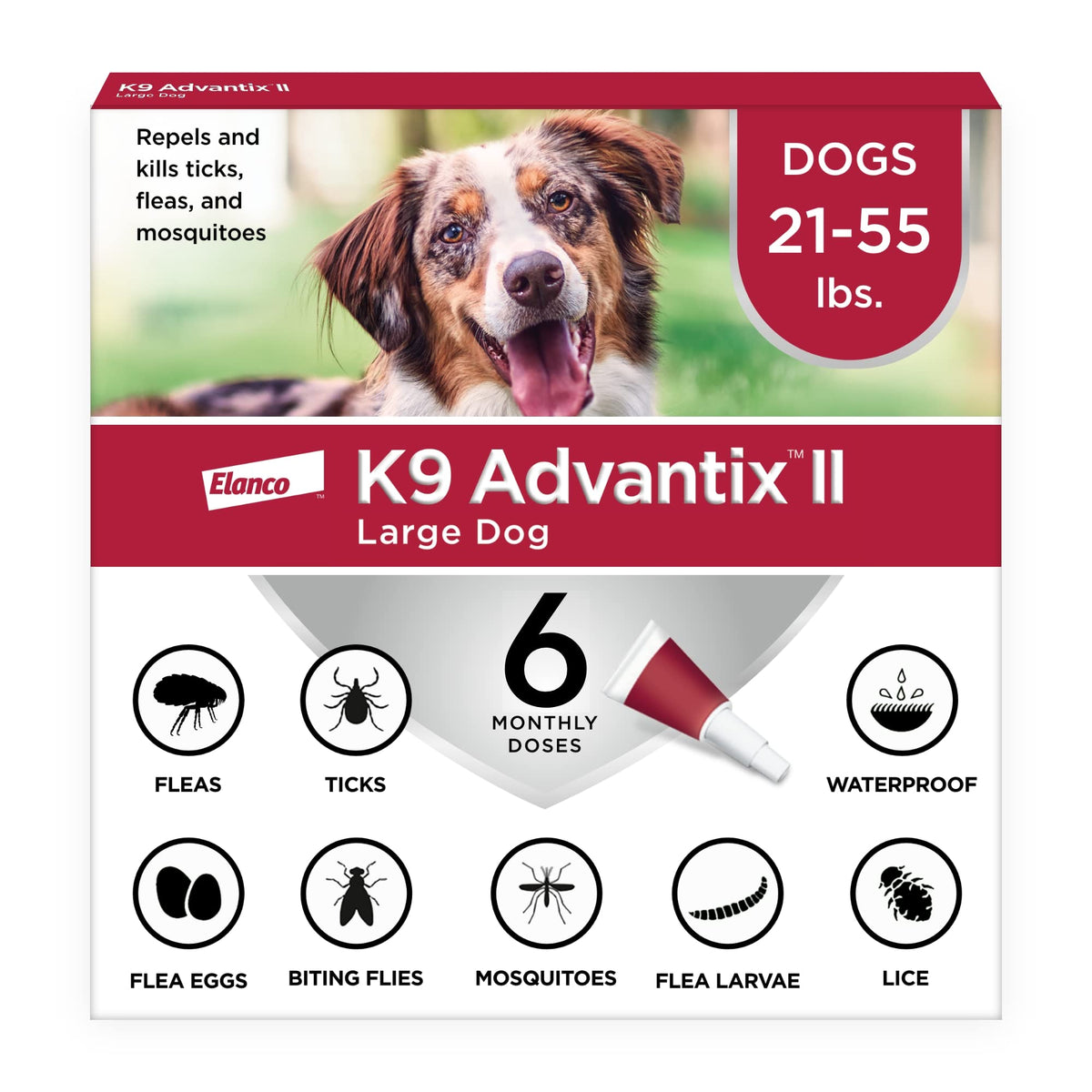 K9 Advantix II Flea & Tick Topical for Large Dogs 21–55 lbs., 2ct