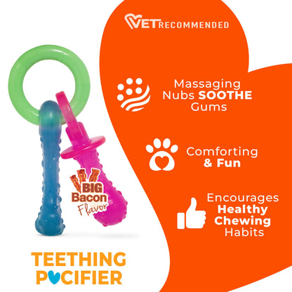 Nylabone New Puppy Starter Kit, Puppy Teething Toys, 3 Pack, Blue