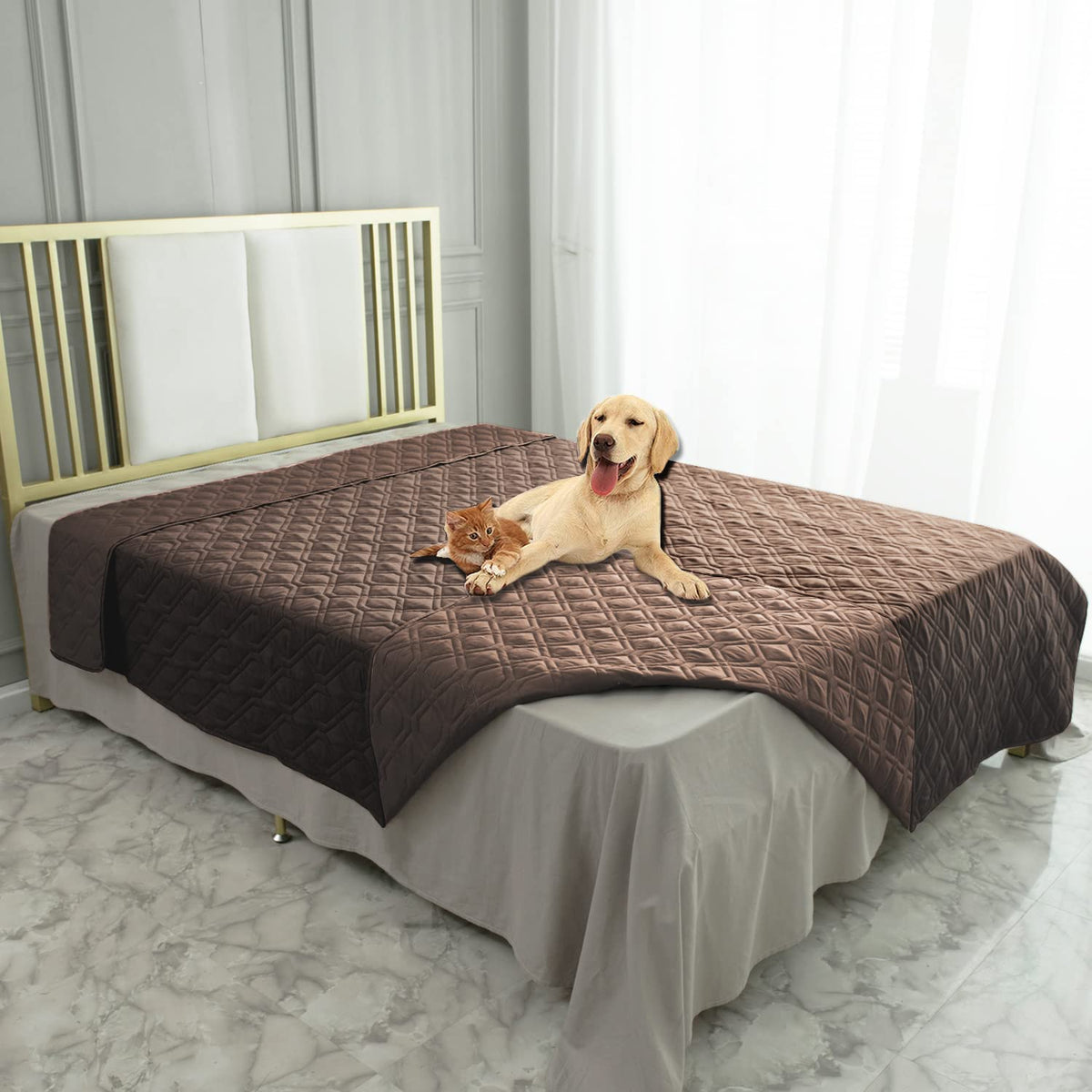 Ameritex Waterproof Dog Bed Blankets Cover for Bed Couch Sofa Reversible