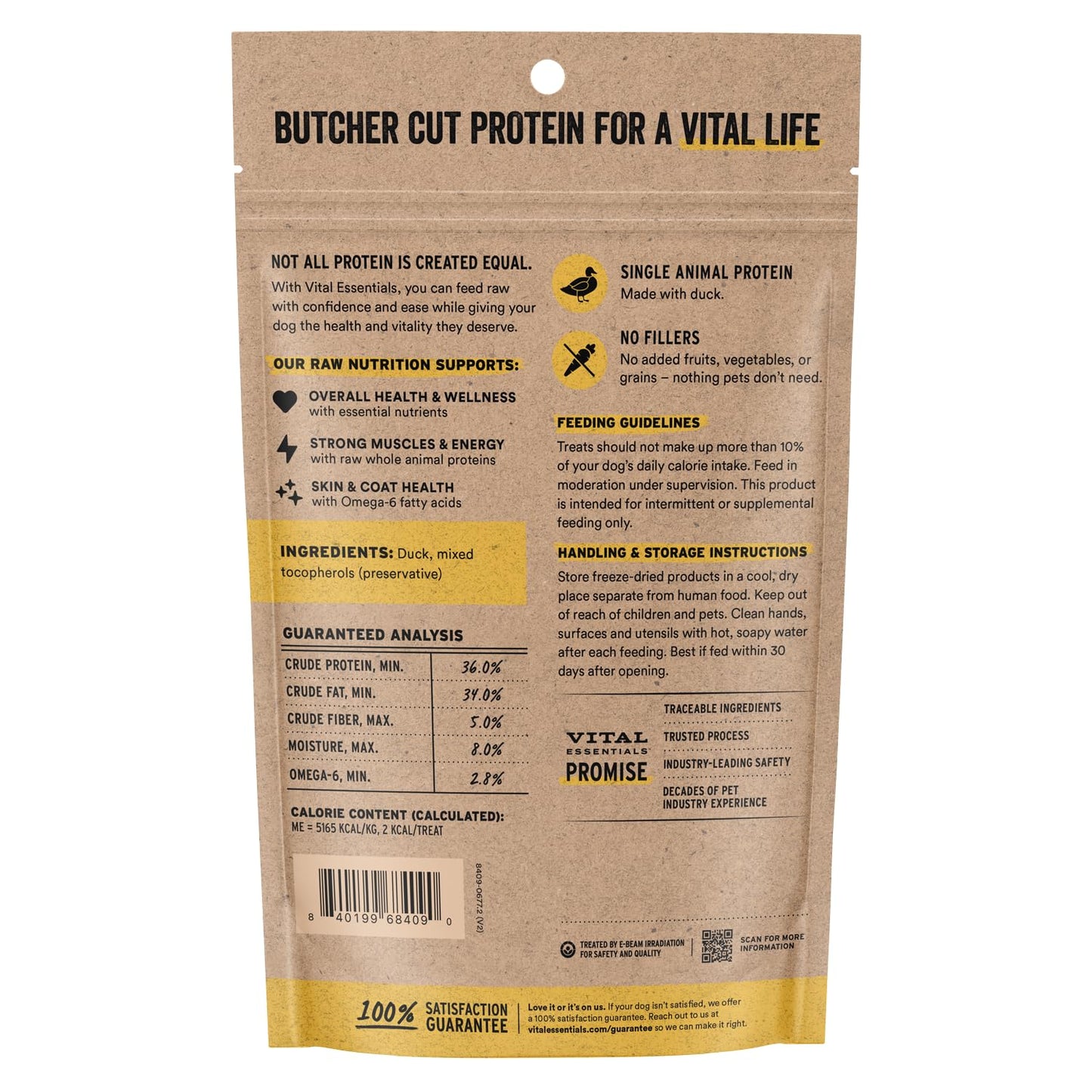 Vital Essentials Freeze Dried Dog Treats, Salmon Bites, 2.5 oz Bag