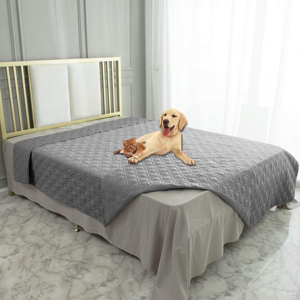 Ameritex Waterproof Dog Bed Blankets Cover for Bed Couch Sofa Reversible