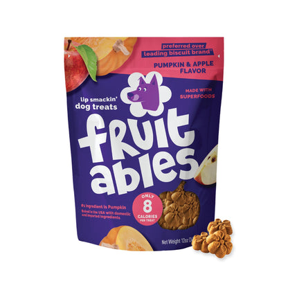Fruitables Baked Dog Treats, Low Calorie Treats, Pumpkin & Blueberry, 12oz