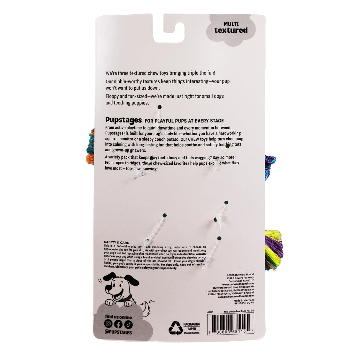 Cool Teething Stick Dental Dog Chew Toy, Soak & Freeze, 8.5"