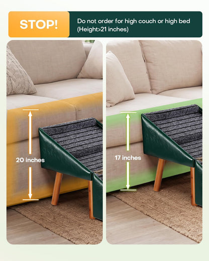 Dog Stairs for Small Dogs Faux Leather Foldable Pet Ramp and Ottoman