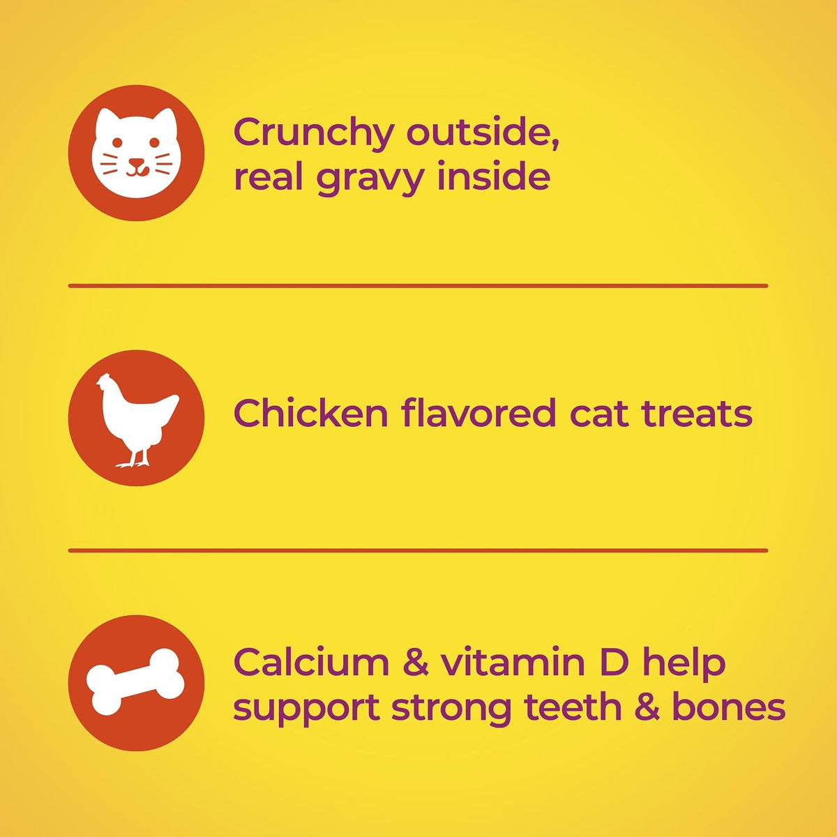 Meow Mix Gravy Bursts Chicken Flavored Cat Treats, 2.7 Oz. Bag