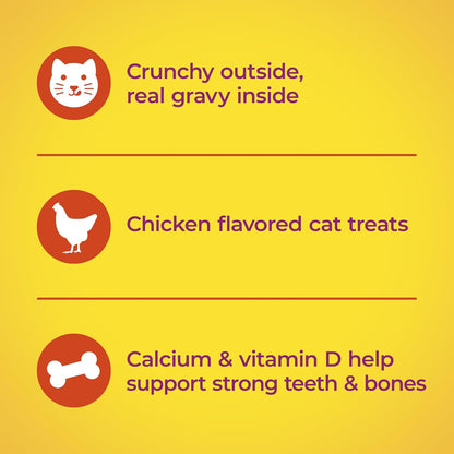 Meow Mix Gravy Bursts Chicken Flavored Cat Treats, 2.7 Oz. Bag