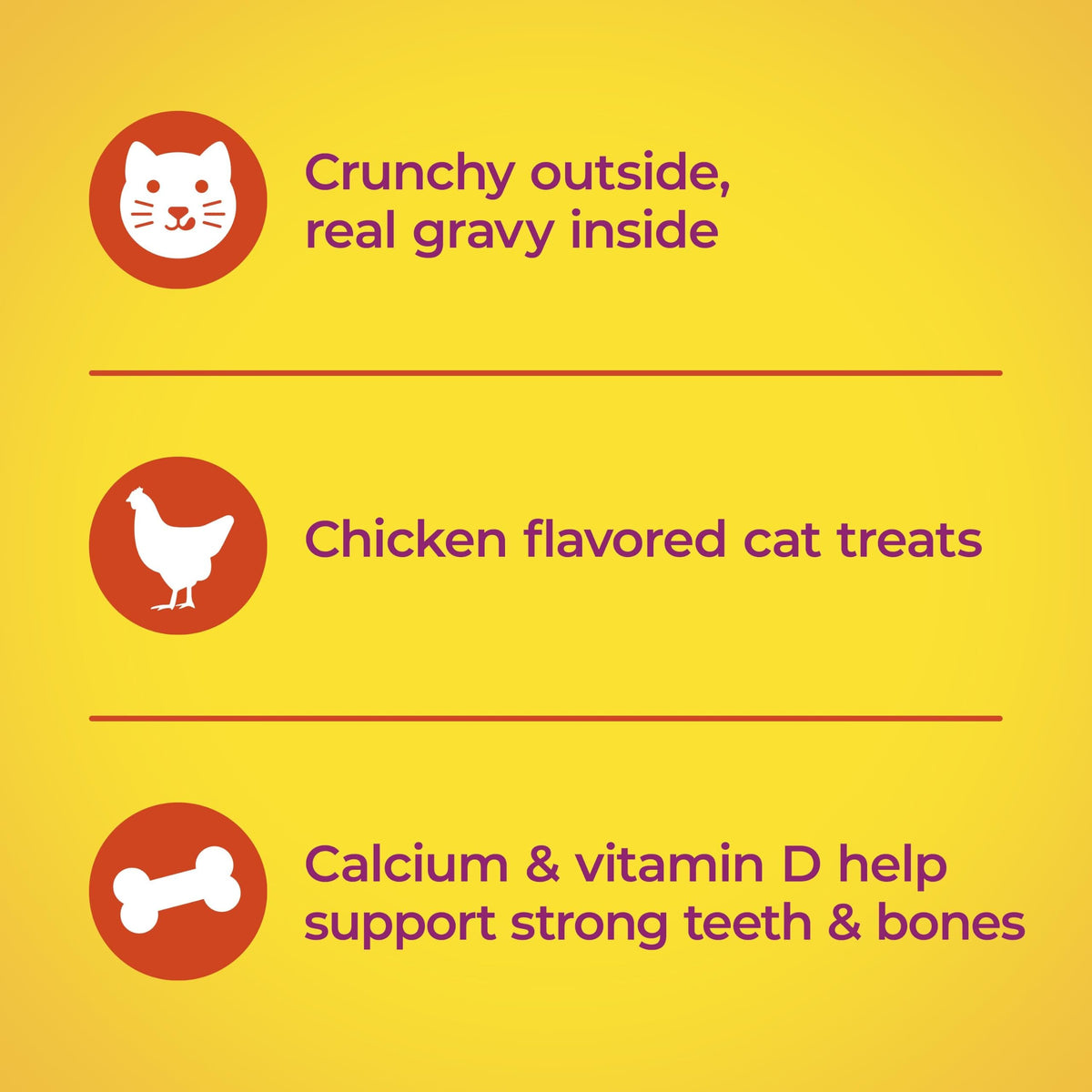 Meow Mix Gravy Bursts Chicken Flavored Cat Treats, 2.7 Oz. Bag