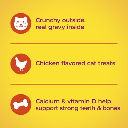 Meow Mix Gravy Bursts Chicken Flavored Cat Treats, 2.7 Oz. Bag