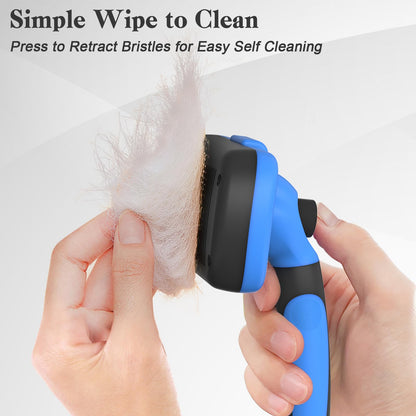 Swihauk Self Cleaning Slicker Brush for Dogs & Cats, Skin Friendly Pet Grooming for Shedding, Deshedding, and Hair Removal - Puppy Brush for Long Haired Pets, Pet Supplies, Purple