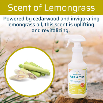 Wondercide - Flea, Tick & Mosquito Spray for Pets and Home with Natural Essential Oils - Killer, Control, Prevention, Treatment - Lemongrass 16 oz