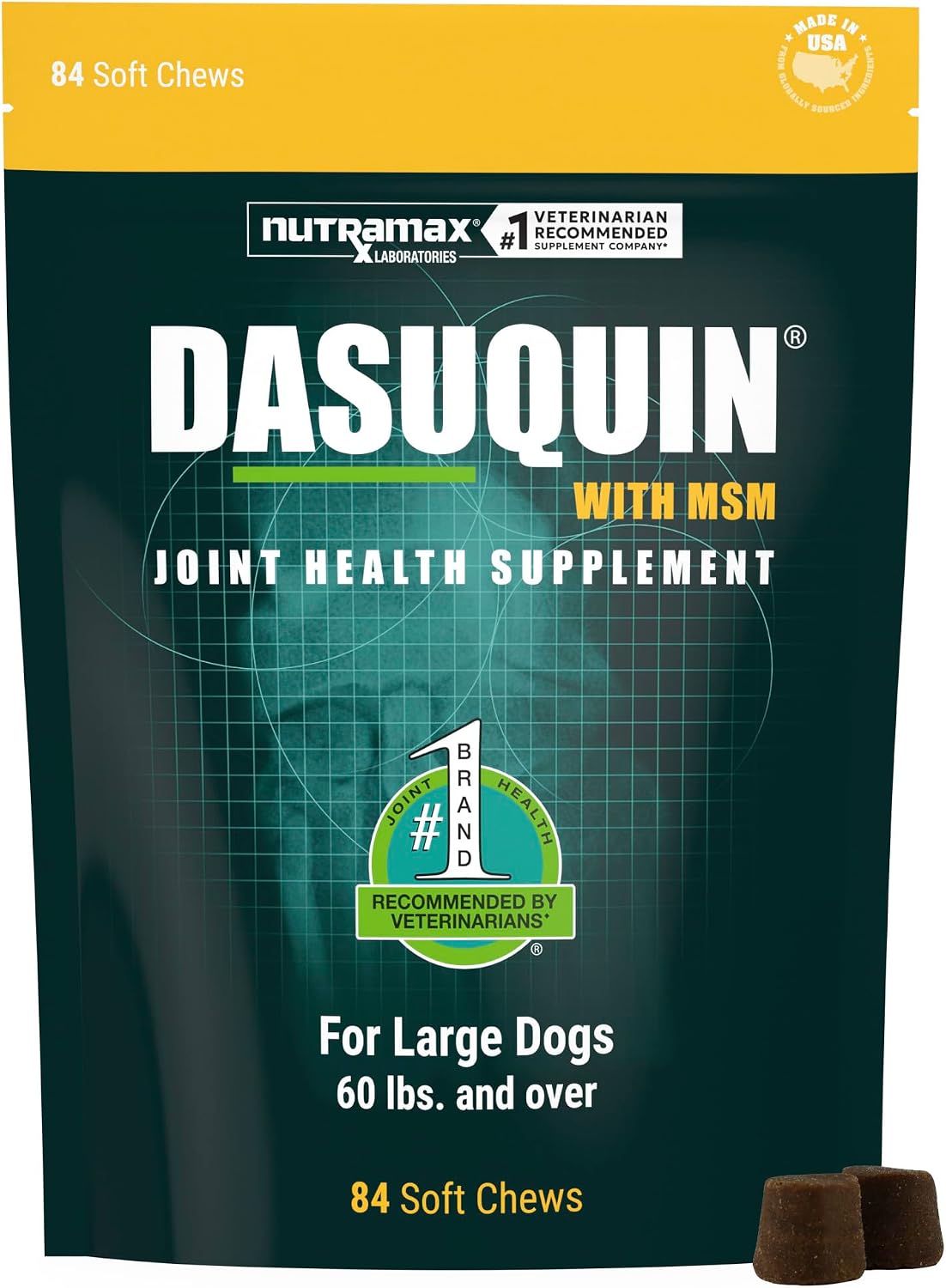 Nutramax Dasuquin MSM Joint Supplement for Large Dogs, Soft Chews, 84ct