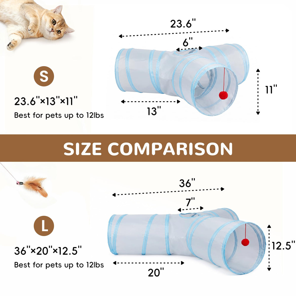 Tempcore Pet Tunnel Tube Cat Toys, Cat Tunnels for Indoor Cats