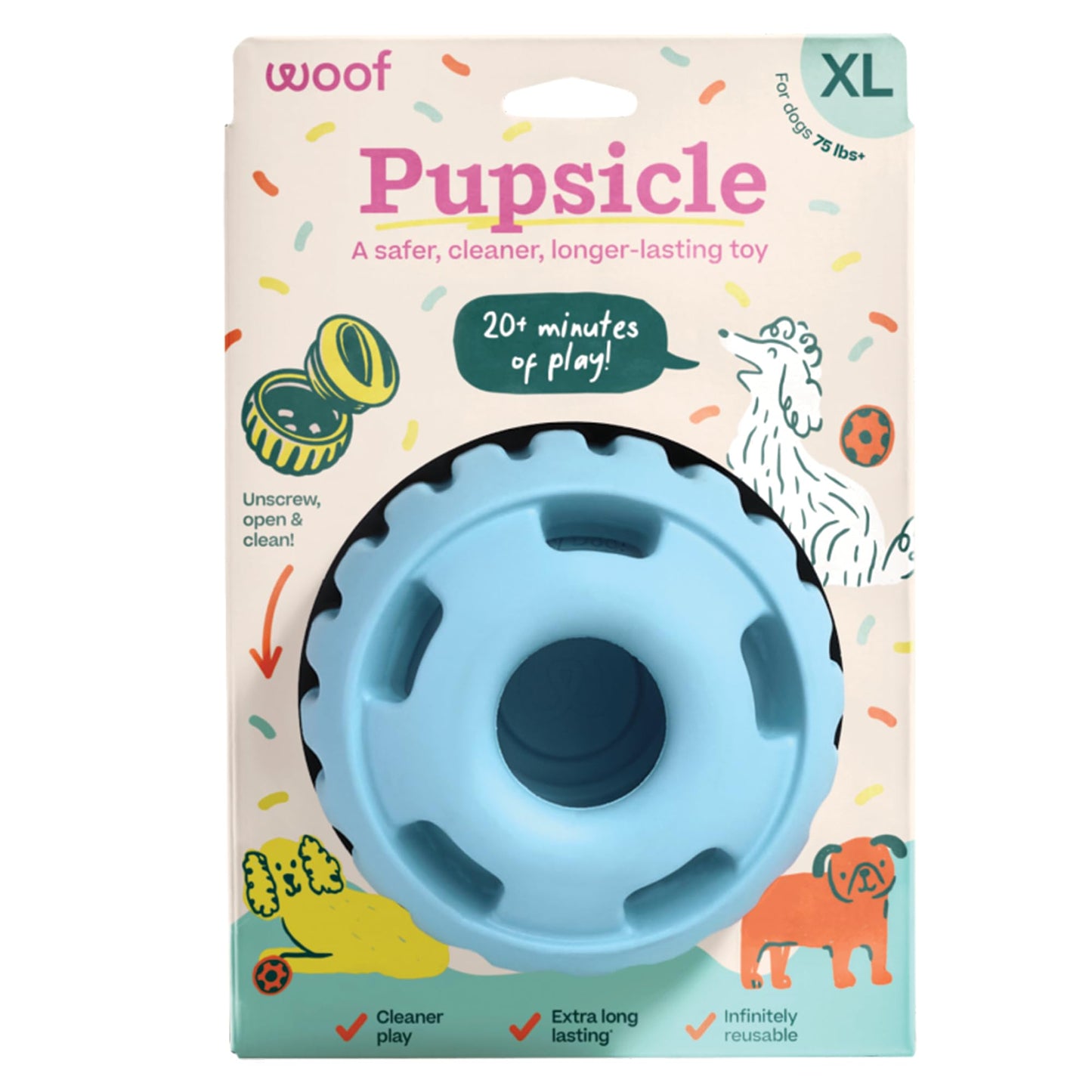 WOOF Pupsicle Interactive Dog Ball Toy for Dogs 25-75 lbs - Green