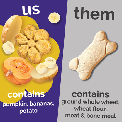 Fruitables Baked Dog Treats, Low Calorie Treats, Pumpkin & Blueberry, 12oz