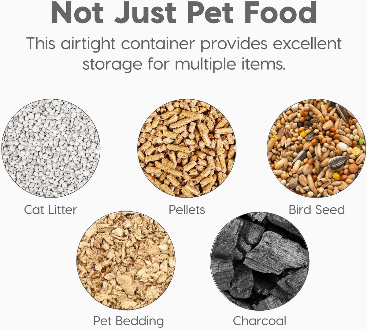 IRIS USA Dog Food Storage Container, Up to 10 lbs, Clear/Black, Made in USA