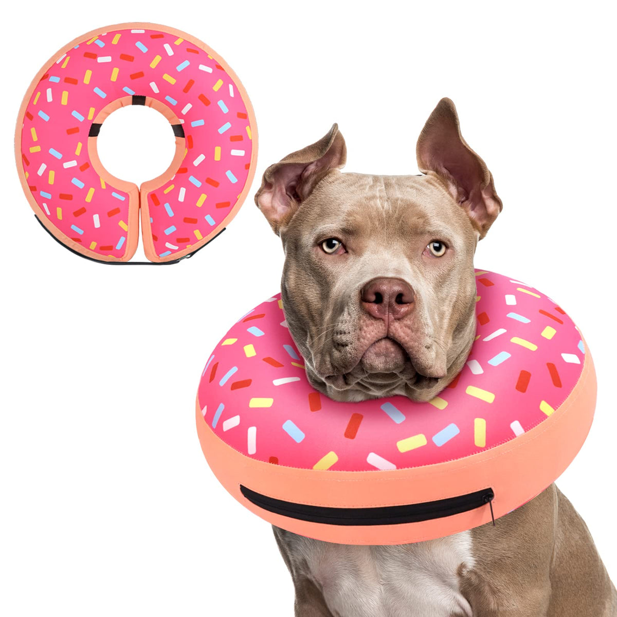 Supet Inflatable Dog Cone Collar for Small Dogs Puppies Cats, Soft Dog Cone Alternative After Surgery for Puppies Cats to Stop Licking