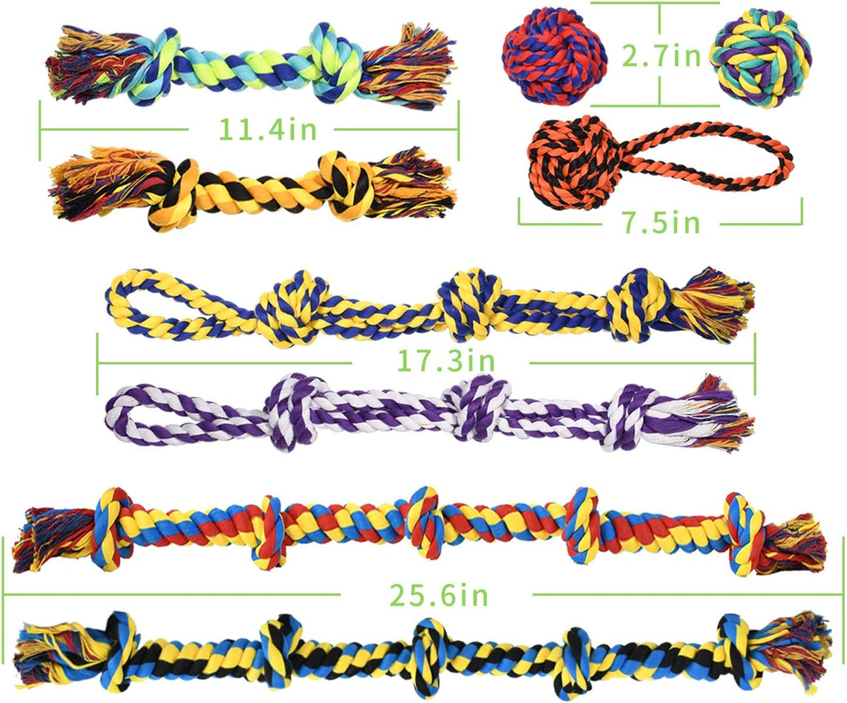 SHARLOVY Large Tough Chew Toys for Aggressive Chewers, 9 Pack Dog Rope Toys