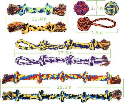 SHARLOVY Large Tough Chew Toys for Aggressive Chewers, 9 Pack Dog Rope Toys
