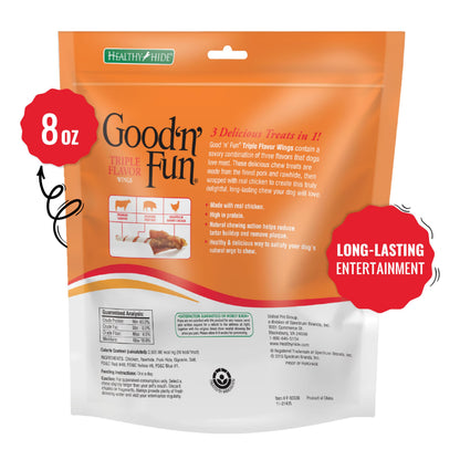 Good 'n' Fun Wings Long-Lasting Dog Treat Made With Real Protein, 12 oz
