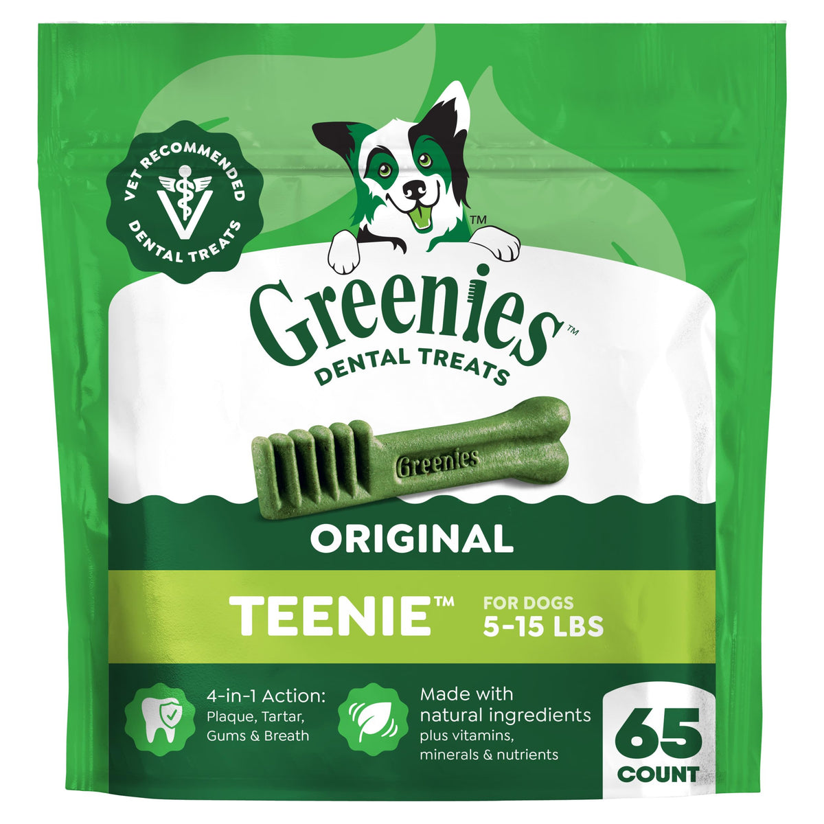 Greenies Teenie Original Natural Dental Dog Treats, Chicken, 43 Count