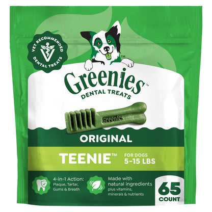 Greenies Teenie Original Natural Dental Dog Treats, Chicken, 43 Count