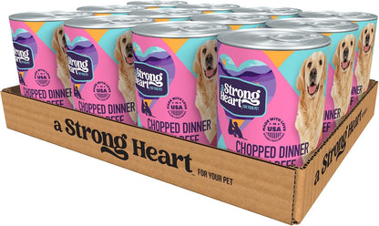 A Strong Heart Chopped Dog Food, Real Beef Dinner, 13.2oz Cans, 12pk