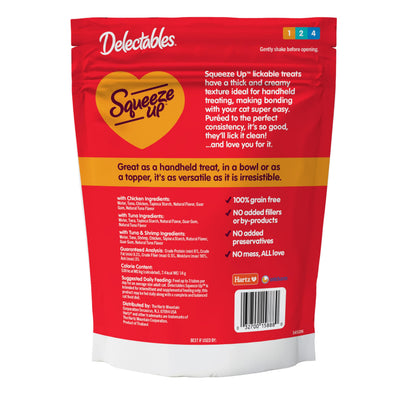 Delectables Squeeze Up Variety Pack, Creamy Squeezable Puree, Lickable Wet Cat Treats, Grain Free, No Added Fillers, No by-Products, No Added Preservatives, 0.5 Ounces Tube, 72 Tubes Total