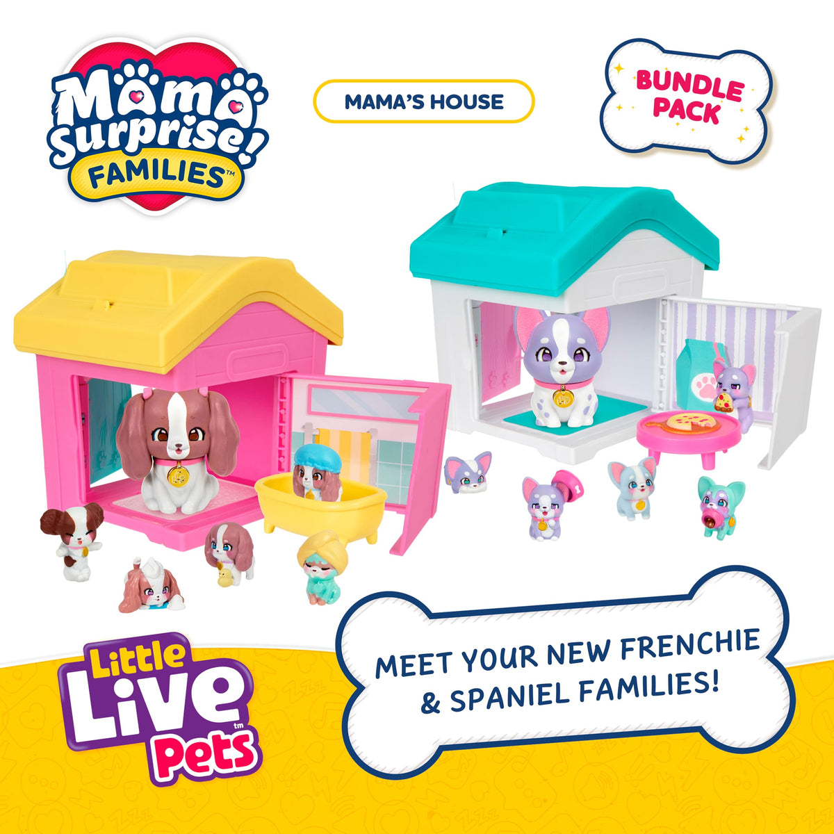 Little Live Pets Mama Surprise Families Pet Vet Playset, Baby Care Clinic Animal Hospital Play Set, 3 Puppies, Accessories, Vet Toys for Kids 5+