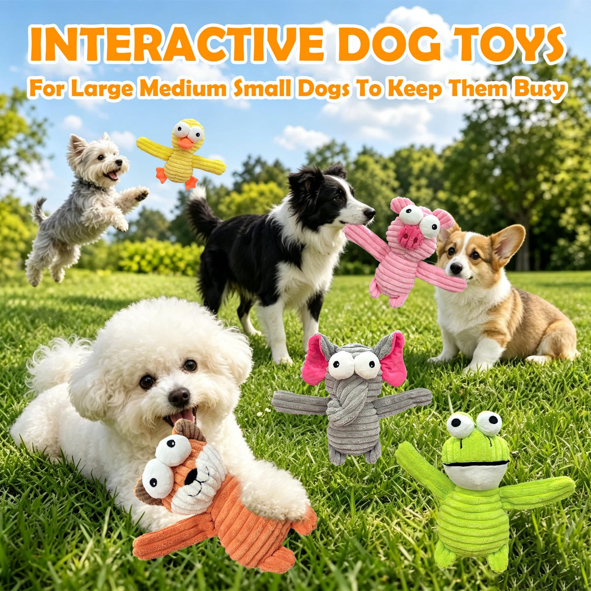 MRSOHRET Dog Squeak Toys Puppy Toys, Tough Dog Toys for Aggressive Chewers